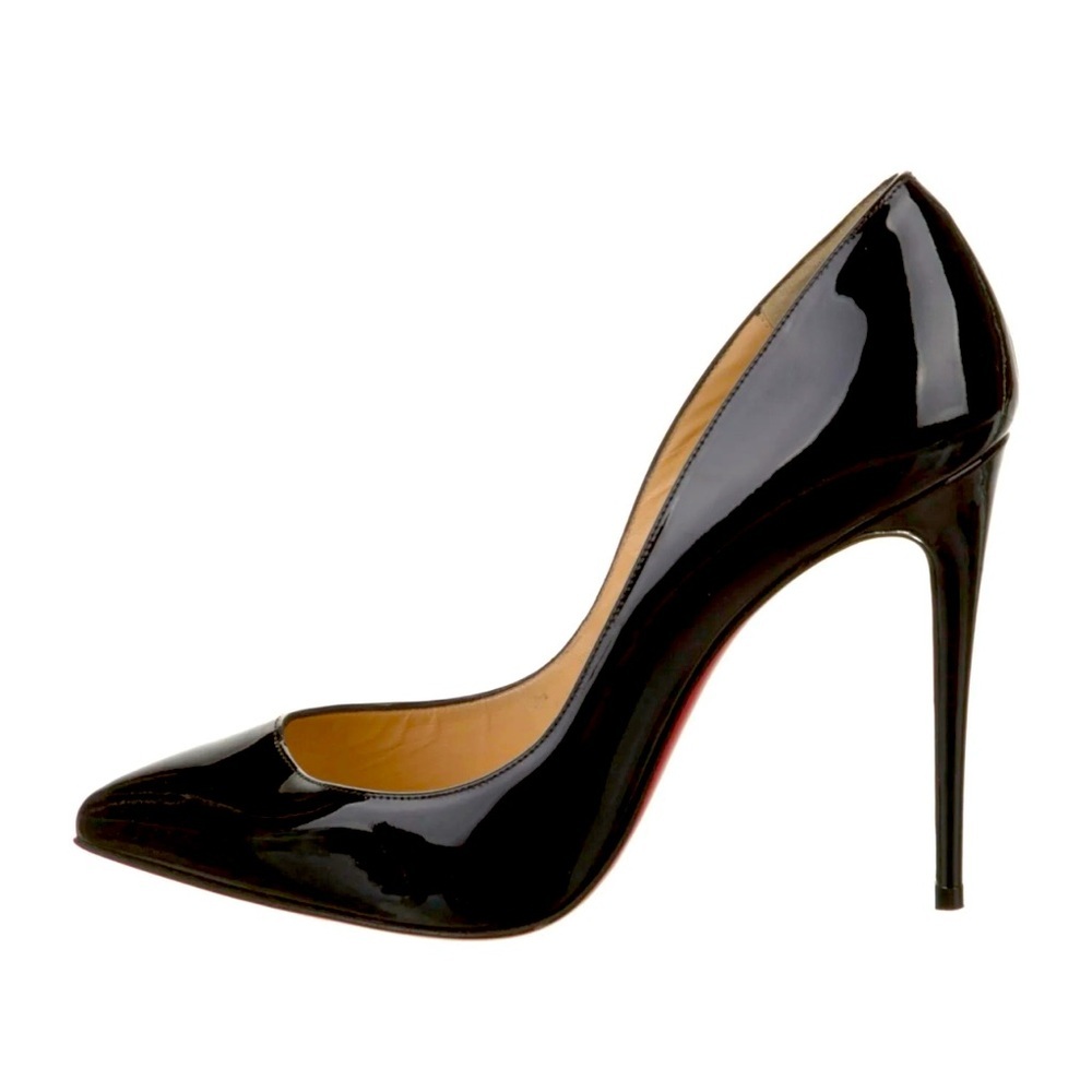 Christian Louboutin Pigalle Follies 100 Patent Leather Pointed Toe Heels Pumps